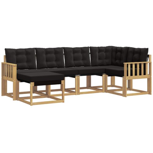 vidaXL Zunanja garnitura za sedenje z blazino 6 pcs Bela in črna, (5000280148) Cene