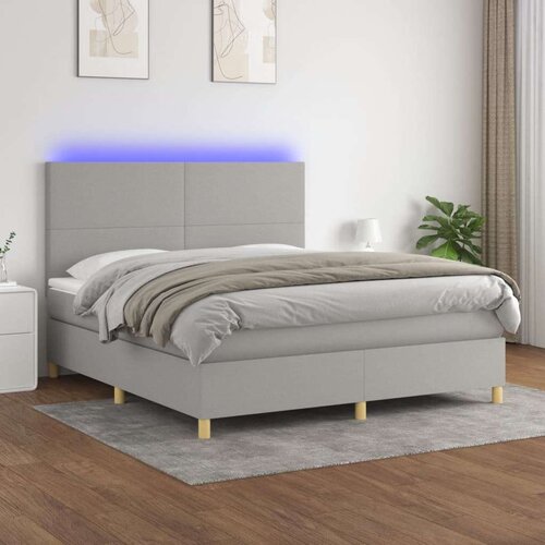  Box spring s madracem LED svjetlosivi 180x200 cm tkanina Cijene