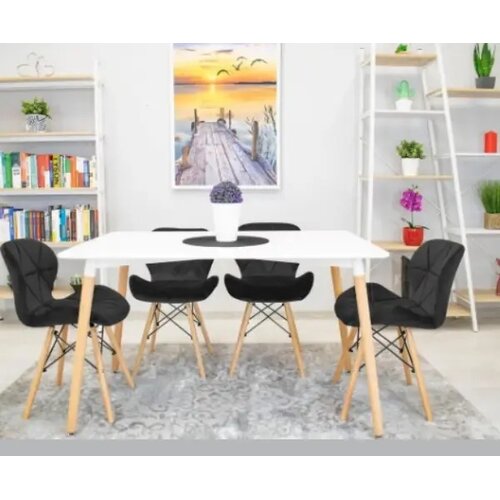 LEMON Set trpezarijskih pli&amp;scaron;anih stolica 4 kom Freja crna 25-KS011SET Slike
