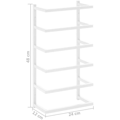 VidaXL stalak za ručnike bijeli 24 x 12 x 48 cm čelični Slike