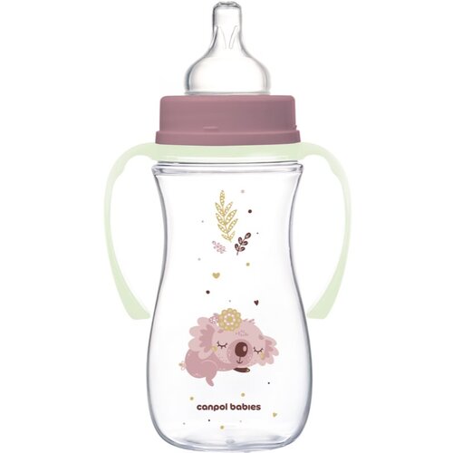 Canpol Sleepy Koala Easy Start Anti-Colic Bottle Pink 12m+ otro&amp;scaron;ka steklenička proti krčem 300 ml za otroke Slike