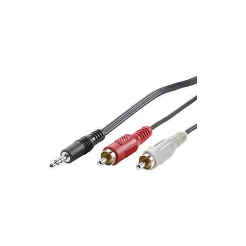 Value 11.99.4345 utičnica audio priključni kabel [1x 3,5 mm banana utikač - 2x muški cinch konektor] 5.00 m crna sa zašt Cijene