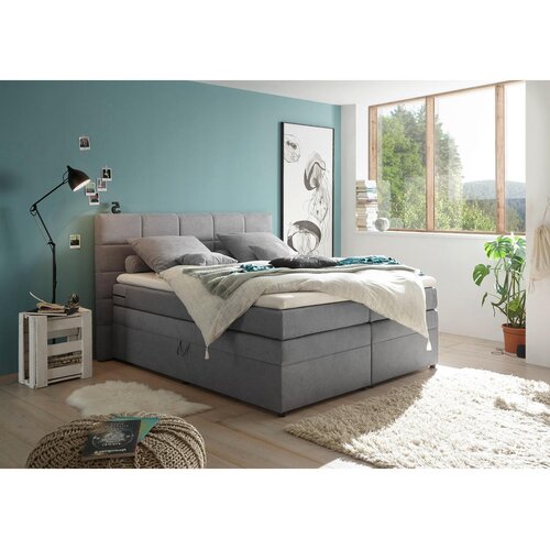 MID.YOU POSTELJA BOXSPRING 180 cm x 200 cm , svetlo siva Cene