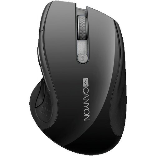 Canyon MW-01 2.4GHz wireless mouse with 6 buttons, optical tracking - blue led, dpi 100012001600, black pearl glossy, 113x71x39.5mm, 0.07kg Slike