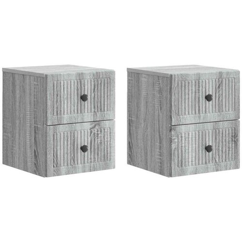  Stenski nočni omarici 2 pcs Siva Sonoma 33 x 34,5 x 40 cm, (5000210036) Cene
