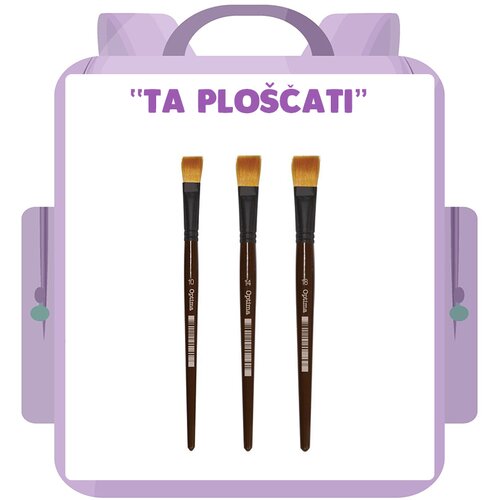  Komplet plo&scaron;čatih čopičev &scaron;t. 10, 14, 18 Cene