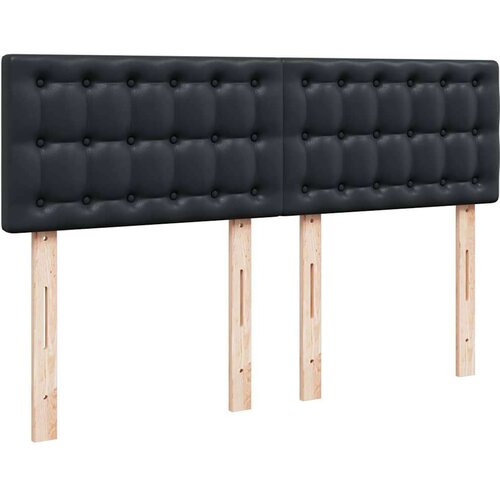 VidaXL Otomanski krevet s madracima i LED crni 140x190cm umjetna koža Slike
