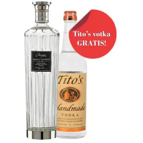 Chopin Vodka i Tito's Vodka Uz Chopin Family Reserve 40% 0,7 L, TITO&#039;s vodka 40% 0.7L GRATIS Cene