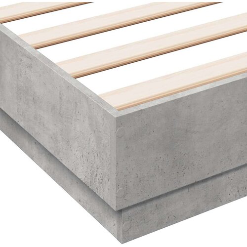  Okvir kreveta s LED svjetlima siva boja betona 150 x 200 cm Slike