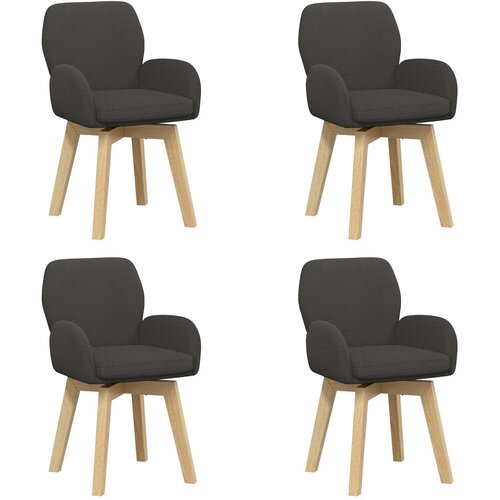 vidaXL Vrtilne jedilne stole 4 pcs Boucl&eacute; Temno siva 54 x 58 x 87 cm, (5000296620) Cene