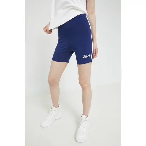 Adidas Kratke hlače za žene, boja: tamno plava, s aplikacijom, visoki struk