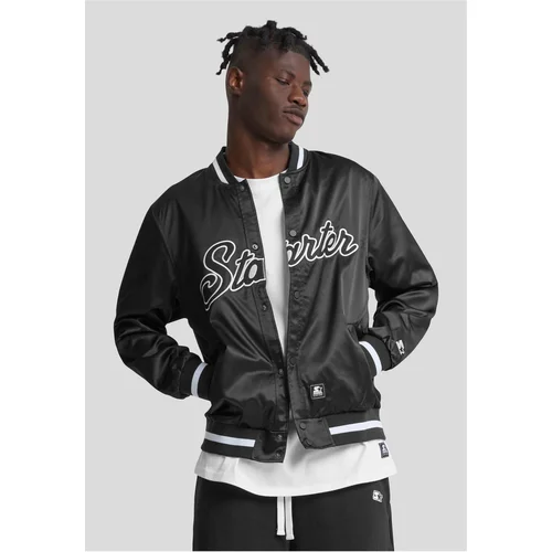 Starter Black Label Men's Starter Jacket Satin College Black