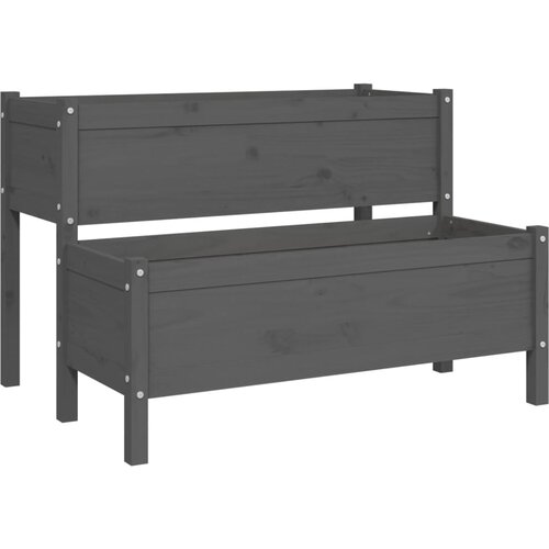 VidaXL Cvetlično korito sivo 110x84x75 cm trdna borovina, (20758822) Slike