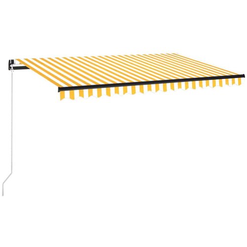 VidaXL tenda na ručno uvlačenje 400 x 350 cm žuto-bijela Slike
