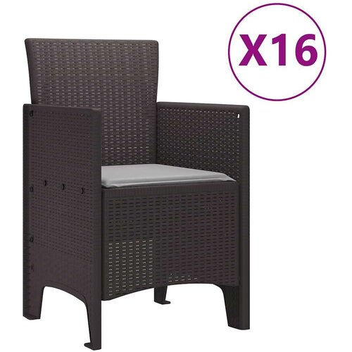  Vrtni set za objed 17 pcs Smeđa Polt ratan Slike