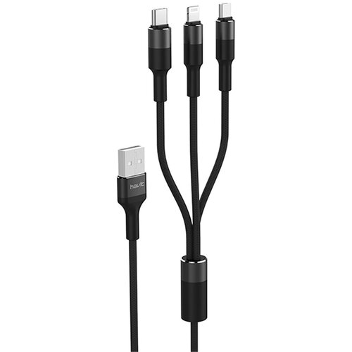 Havit 3-u-1 punjački kabel USB-A na Type C, Micro USB, Lightning, 1.2M Slike