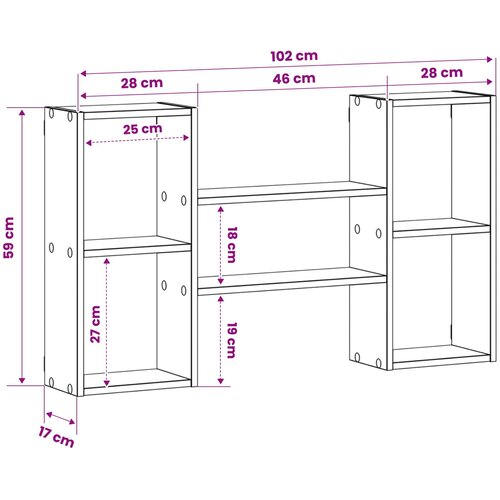  Zidna polica Betonska siva 102 x 17 x 59 cm Prerađeno drvo Slike
