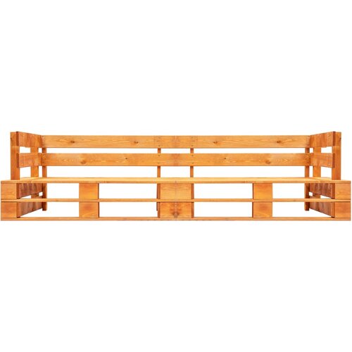  2-dijelni vrtni set sofa od paleta sa sivim jastucima borovina Slike