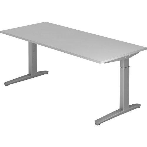 eurokraft pro anny - pisalna miza s podnožjem v obliki črke c, nastavitev višine na 650 - 850 mm, širina 1800 mm, svetlo siva Cene