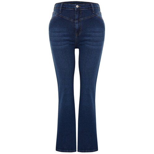 Trendyol Curve Blue Stitch Detail Flare Fit Denim Jeans Slike