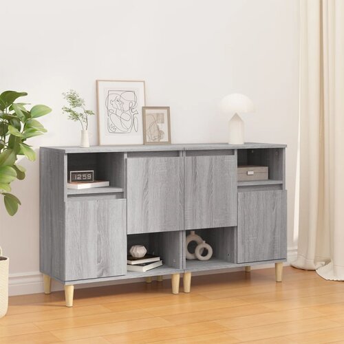  Komode 2 kom boja hrasta 60 x 35 x 70 cm od konstruiranog drva Siva Cijene
