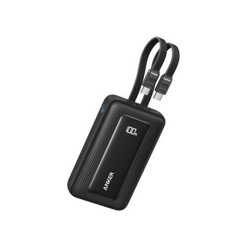 Anker Zolo 10000mAh, 35W, sa ugrađenim USB-C kablovima, Power Bank crni Slike