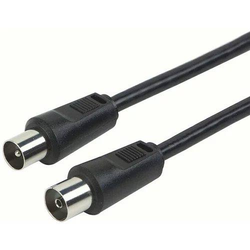 SCHWAIGER Priključni kabel za antenu (1,5 m, Crne boje, 75 dB, IEC utikač, IEC utičnica)