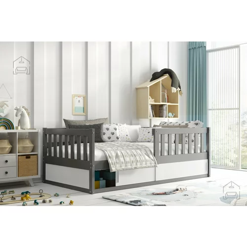 BMS Group Otroška postelja Smart - 80x160 cm - grafit/bela