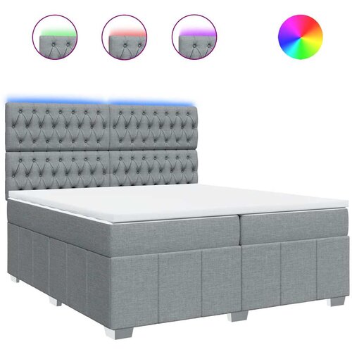 Maison Chic Box spring postelja - Vzmetna postelja z vzmetnico svetlo siva 200x200 cm blago SL11230, (21901027) Cene