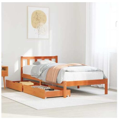 VidaXL Okvir kreveta bez madraca vo&amp;scaron;tano smeđi 90 x 200 cm od borovine Slike