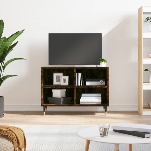VidaXL TV omarica dimljen hrast 69,5x30x50 cm inženirski les Slike