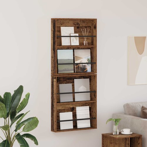  Polica za časopise s policom 2 pcs Staro drvo 60 x 12 x 70 cm Cijene
