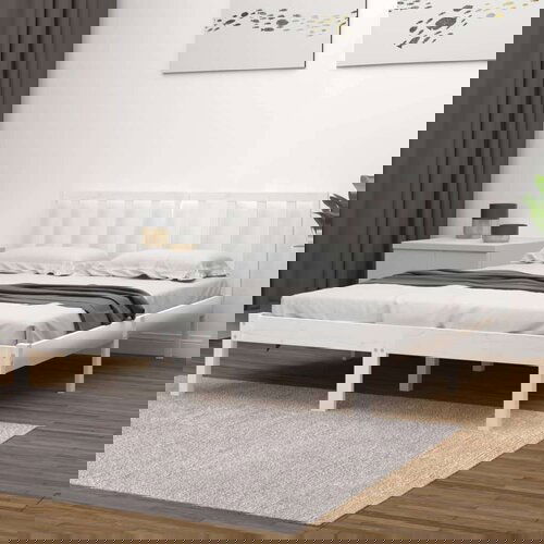  Za krevet od masivne borovine bijeli 200 x 200 cm Slike