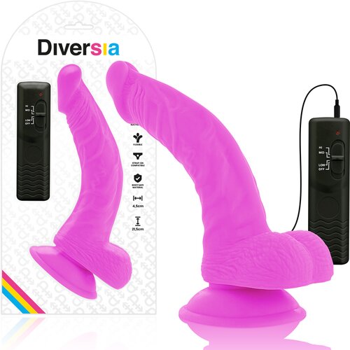 DIVERSIA vibracijski penis flexible purple (21,5 cm) Slike