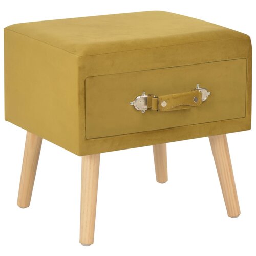 VidaXL Nočna omarica žamet 40x35x40 cm barva gorčice Slike