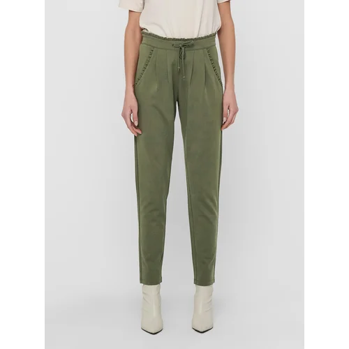 JDY Green Shortened Trousers with Tie Catia - Women