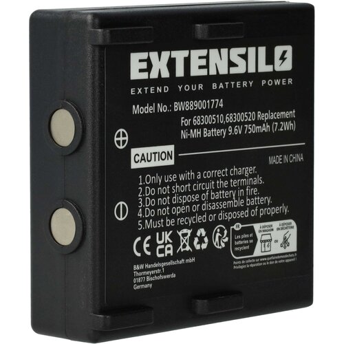 Extensilo Baterija za Abitron Ergo / Hetronic Ergo / Potain Ergo, 68300510, 750 mAh Slike