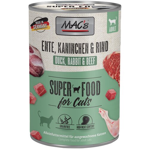 MAC&amp;#039;s Ekonomično pakiranje MAC&amp;acute;s Cat hrane za mačke 12 x 400 g - Patka, kunić, govedina Slike