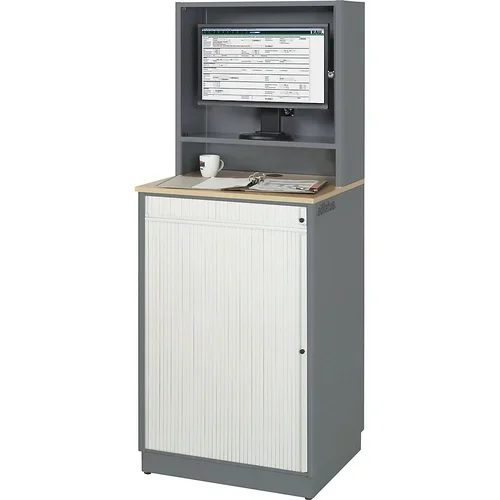 RAU Računalniška omara, VxŠxG 1810 x 720 x 660 mm, z ohišjem za zaslon, antracitno kovinska / encijan modra