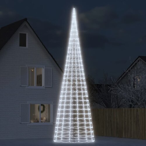 VidaXL Svjetlo božićnog drvca na stijegu 3000 LED hladne bijele 800 cm Slike
