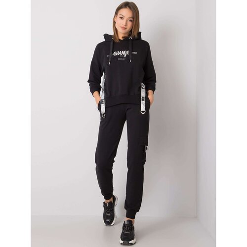 Fashion Hunters Black women&amp;#039;s sweatshirt with application Slike