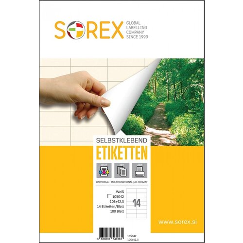  Etikete sorex 105x42,3 SOREX Slike