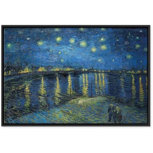  Slika - Vincent van Gogh &amp;ndash; Starry Night Over the Rh&amp;ocirc;ne 60x40 U crnom drvenom okviru Slike