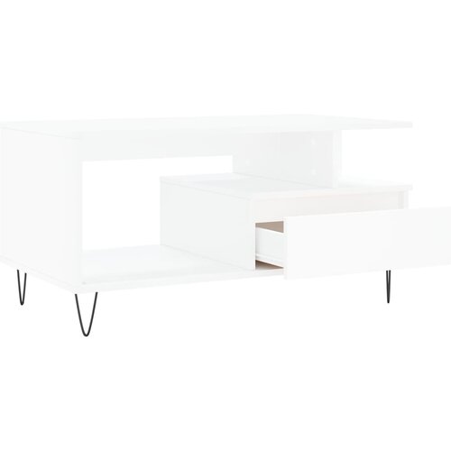  Stolić za kavu bijeli 90 x 49 x 45 cm od konstruiranog drva Slike