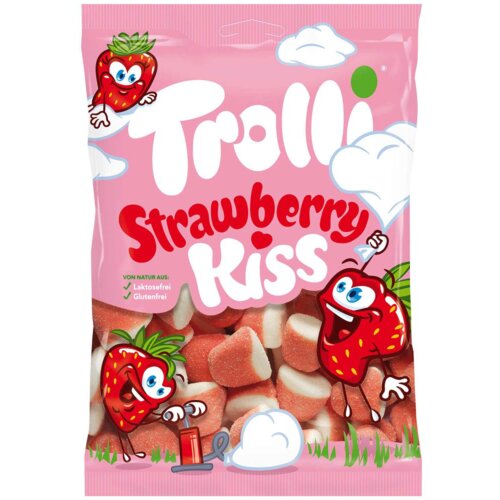 Nepoznato Gumene bombone TROLLI strawberry kiss 100g Cene