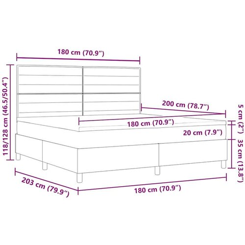 Box spring krevet s madracem Crna 180 x 200 cm tkanina - Crna 180 x 200 cm Dizajn linija Slike