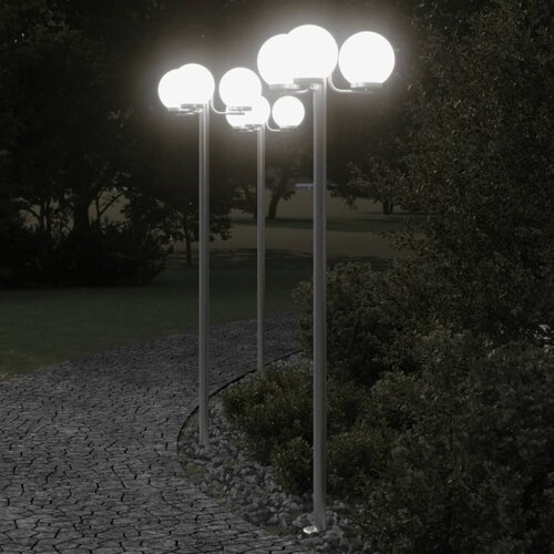 vidaXL Vanjske podne lampe 2 kom. srebrne 215 cm nehrđajući čelik - 2 1 Cene
