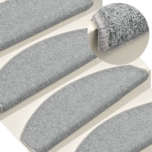  Prostirke za stepenice 15 kom 65x24x4 cm svijetlo sive poluokrugle velike Cijene