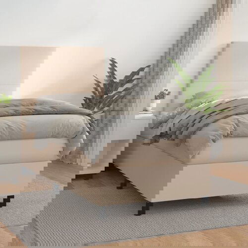  The Living Store Box spring postelja z vzmetnico kapučino 80x200 cm umetno usnje - Box Spring Postelja, (21449799) Slike