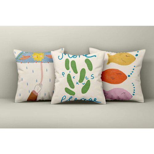 WALLXPERT Set ukrasnih jastučnica Asr_plw25-7, 43x43 cm, 3 komada, Šarene Cene
